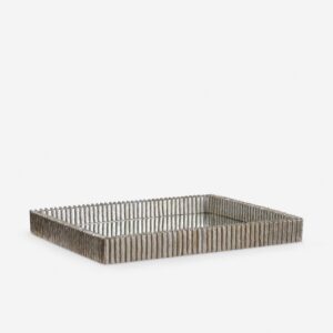 Ribbed Organic Silver Tray - DefaultTitle