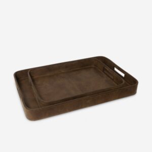 Leather Trays (Set of 2) - Brown