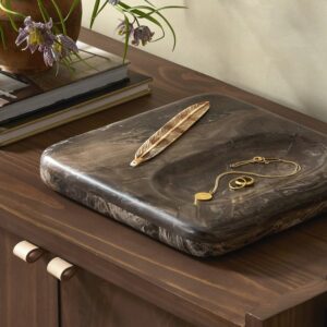 Natural Marble Stone Catchall - Brown