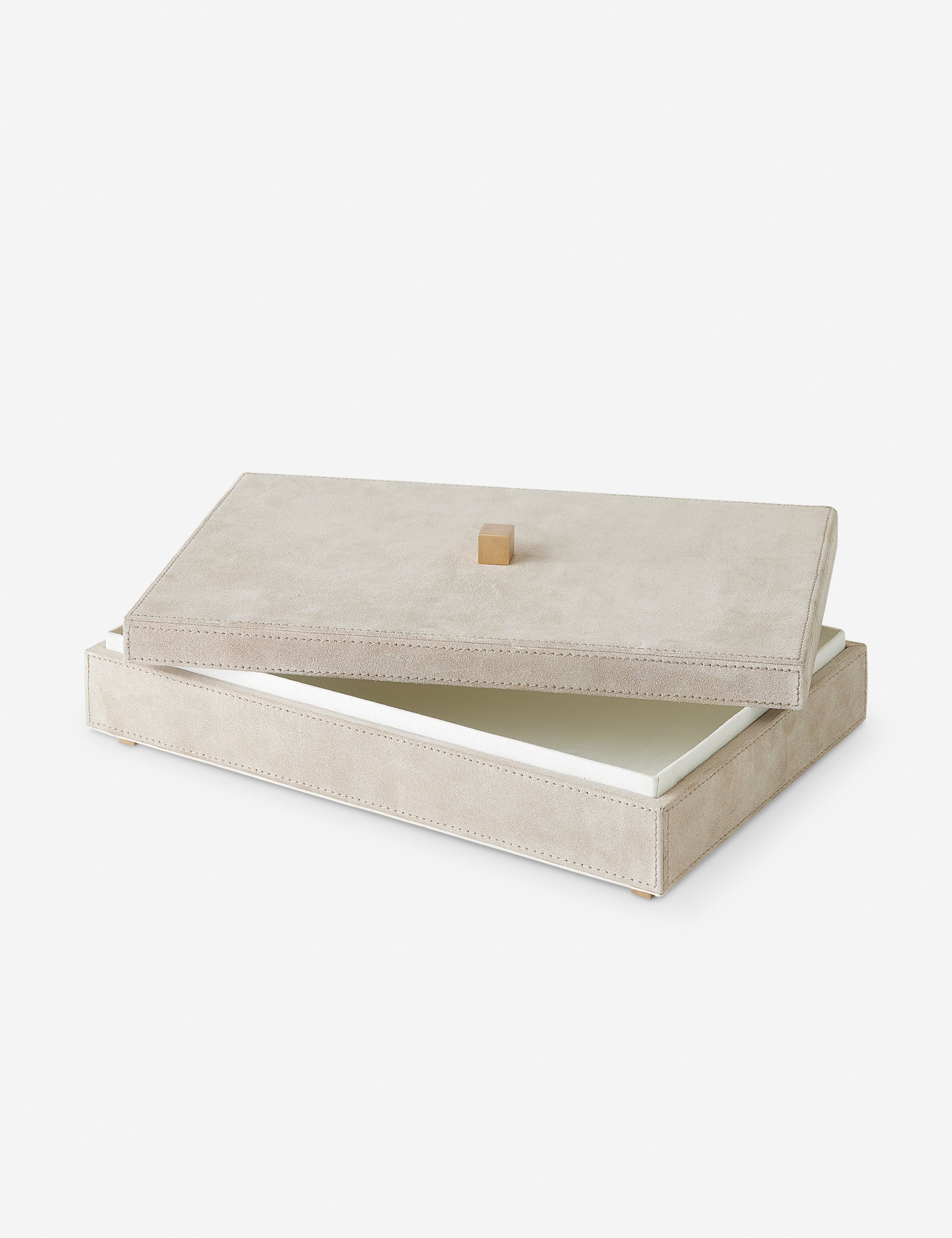 Decorative Brass Leather Box - Parchment