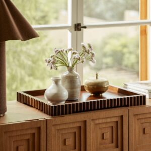 Organic Fluted Natural Tray - Brown