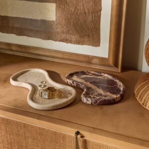 Organic Marble Trays (Set of 2) - Pink