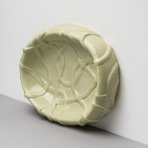 Pale Green Serving Platter - Gloss Sculpted Surface