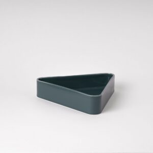 Peacock Blue Centerpiece Tray - Rounded Triangle Form
