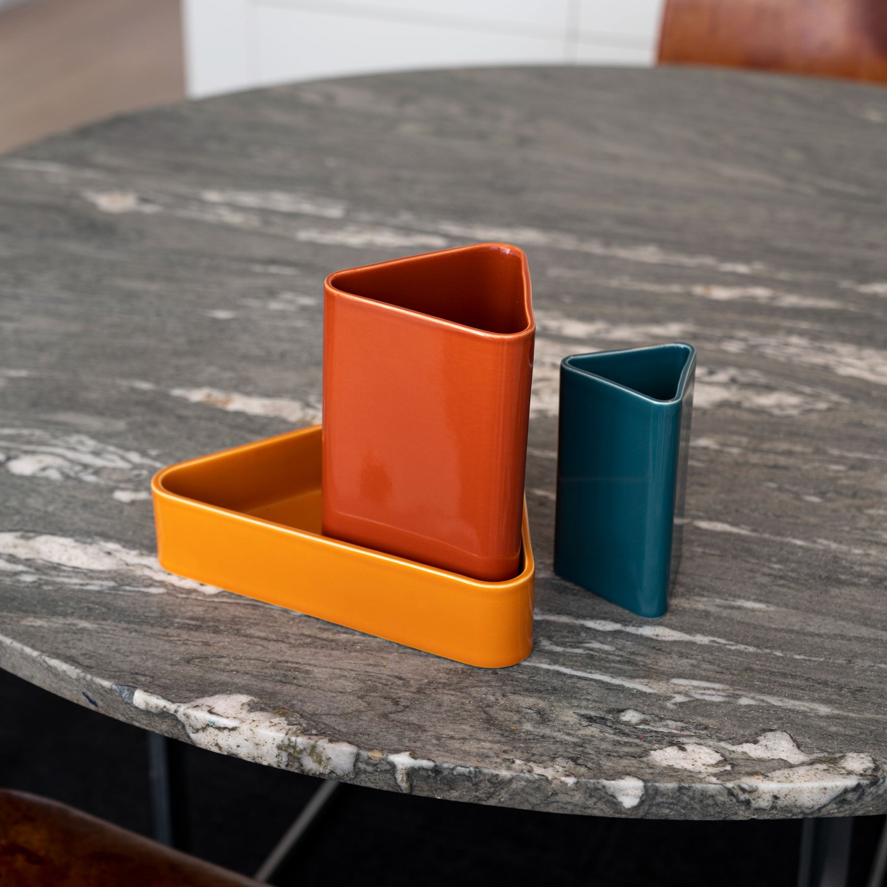 Umami Yellow Geometric Bowl - Low-Profile Triangle Silhouette - Image 2