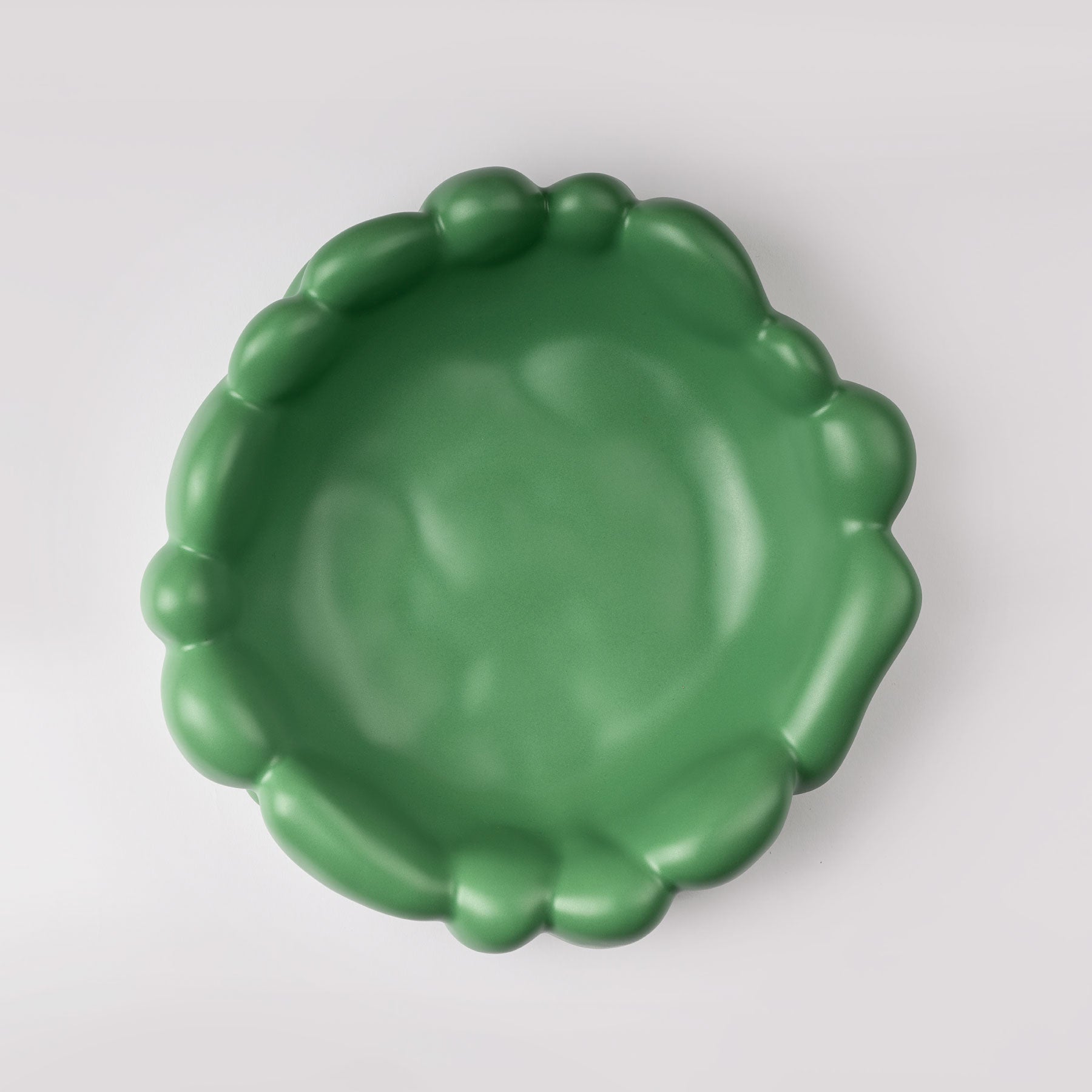 Sloe Green Decorative Bowl - Organic Cloud Rim - Image 3