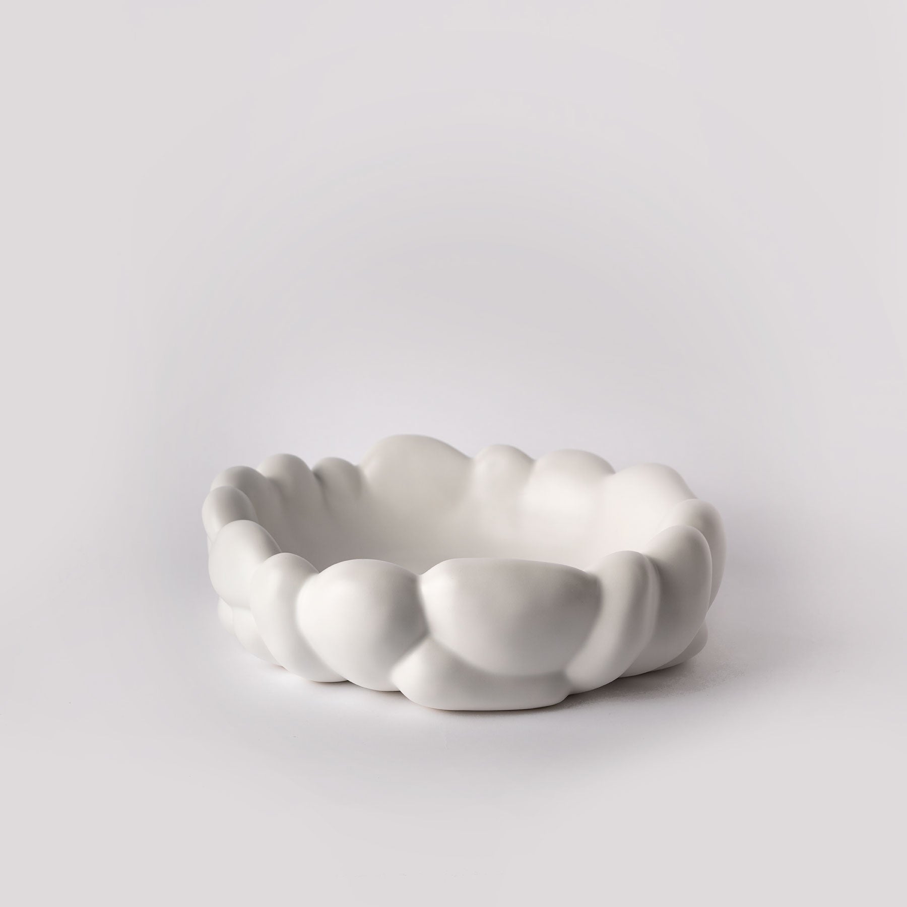 Vaporous Grey Centerpiece Bowl - Soft Cloud-Edge Silhouette