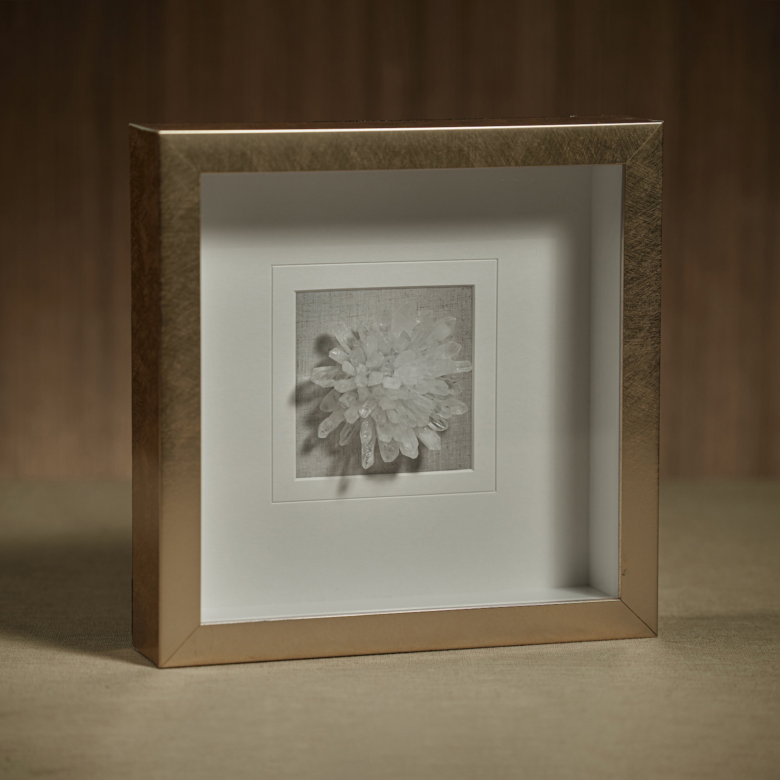 Gold Framed Clear Crystal Wall Art