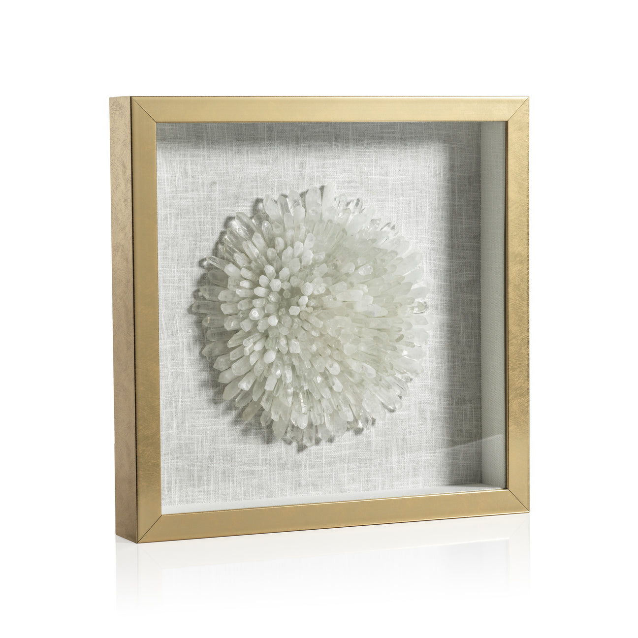 Gold Framed Crystal Flower Wall Art - Image 2