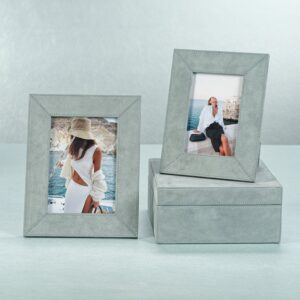 Cote D Azur Blue Suede Photo Frame
