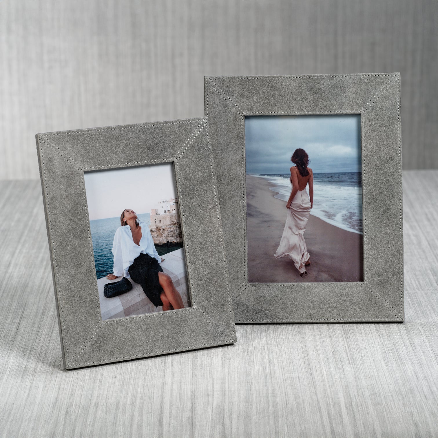 Shoreline Gray Suede Photo Frame - Image 2