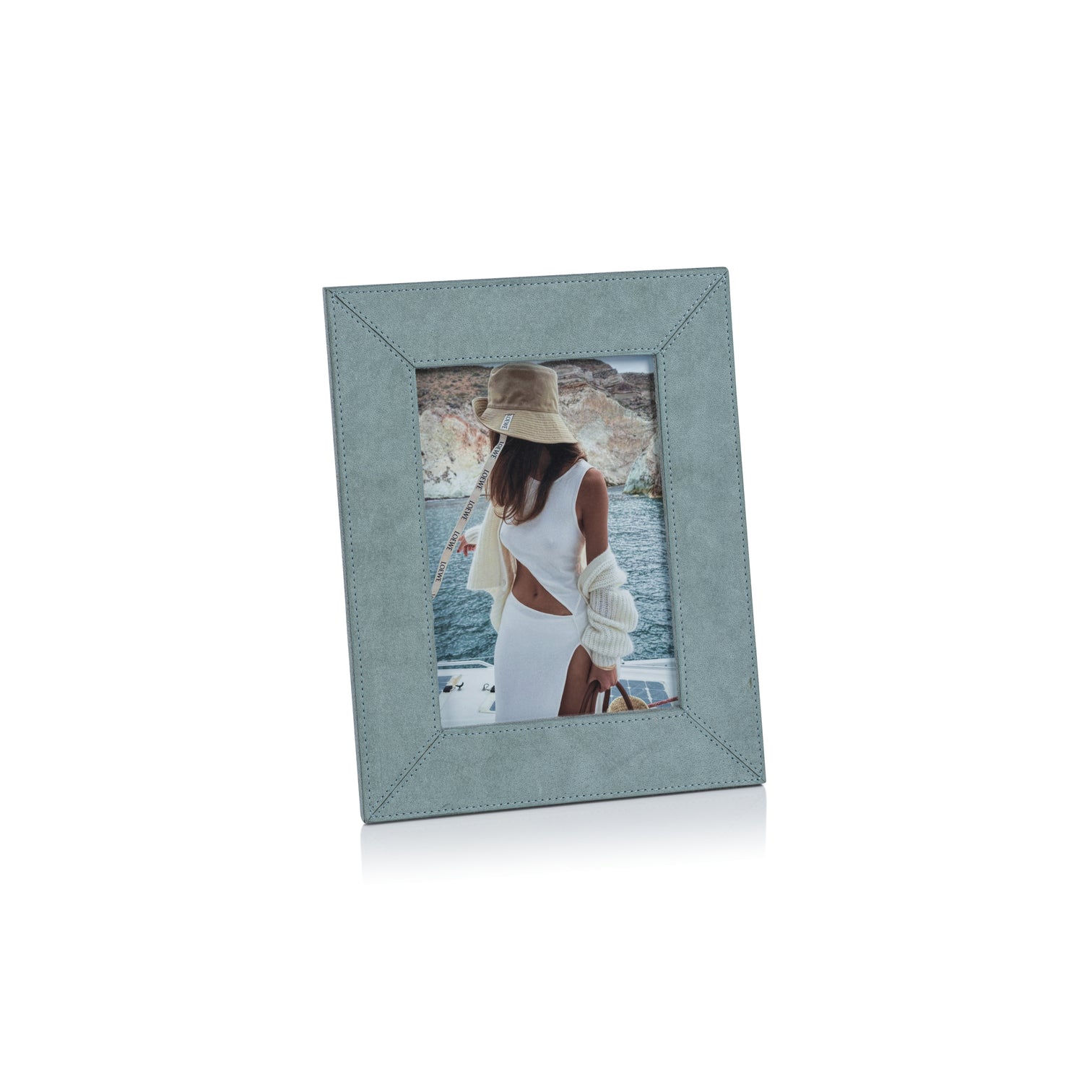 Cote D Azur Blue Suede Photo Frame - Image 3