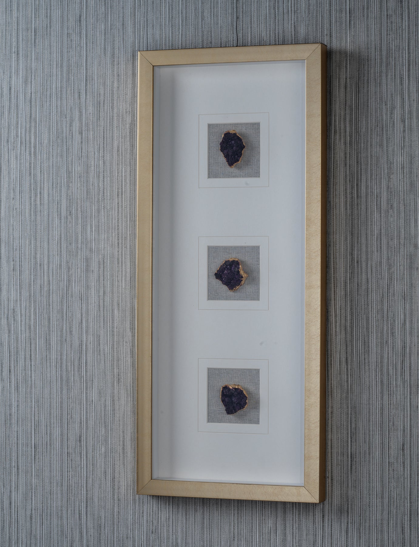 Gold Framed Amethyst Crystal Wall Art - Image 2