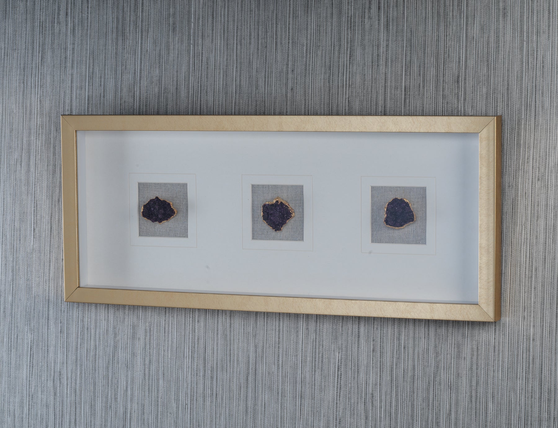 Gold Framed Amethyst Crystal Wall Art - Image 3
